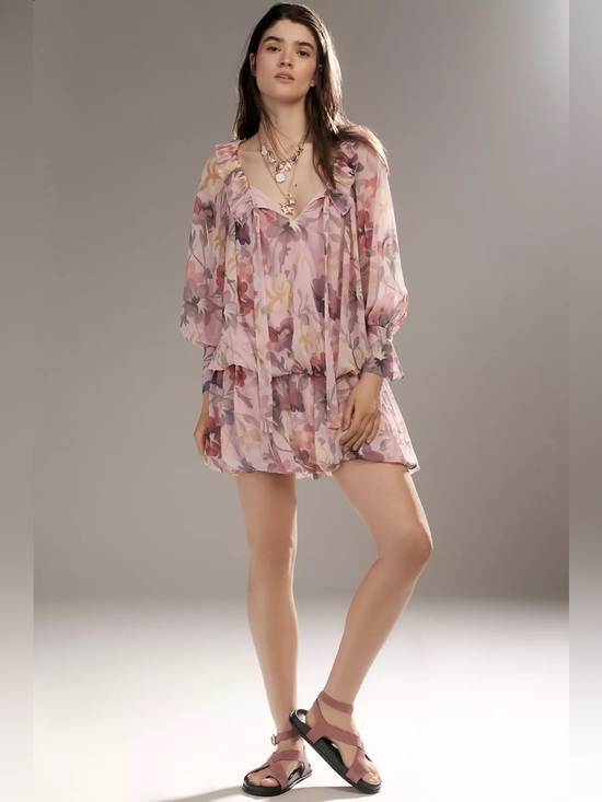 Anthropologie Dresses & Skirts - Mare Mare Long-Sleeve  floral Mini Dress